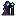 Pixel-Sprite des Protagonisten in violetter Kutte, ruhig stehend, mit Stab.